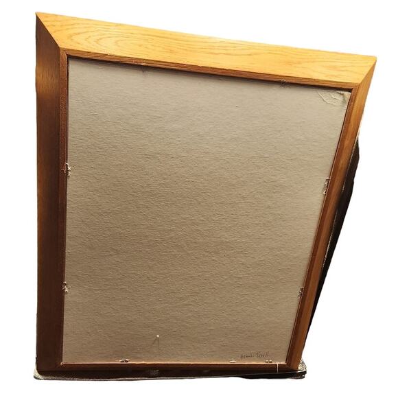 Vtg counted cross stitch of a country farm,w/sheep/crops w/farmhouse/barn Framed - Picture 4 of 14